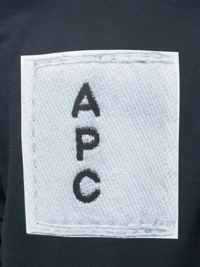 Shop Apc Logo Sweatshirt In Iak Dark Navy