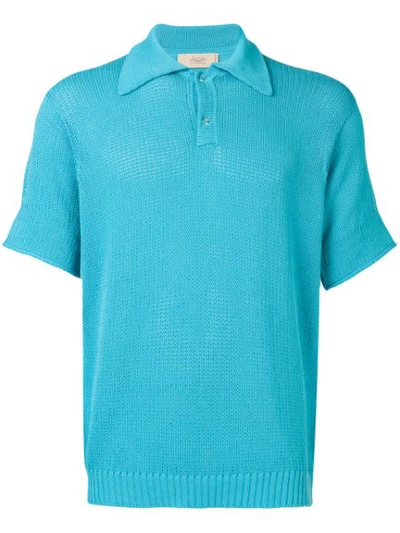 Shop Maison Flaneur Classic Polo Shirt In Blue