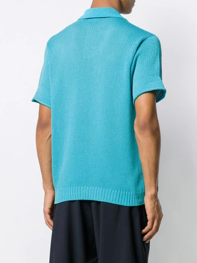 Shop Maison Flaneur Classic Polo Shirt In Blue