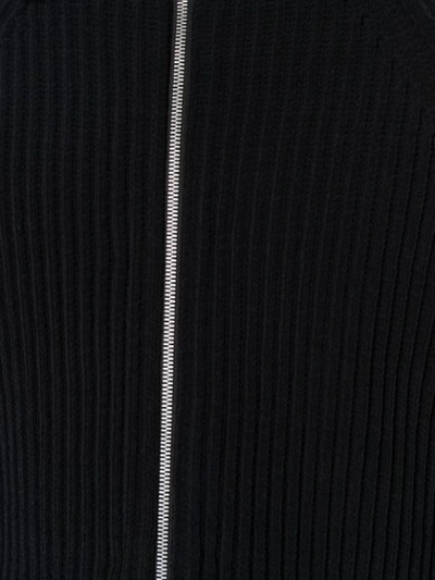 Shop Maison Margiela Zipped Ribbed Sweater In Black