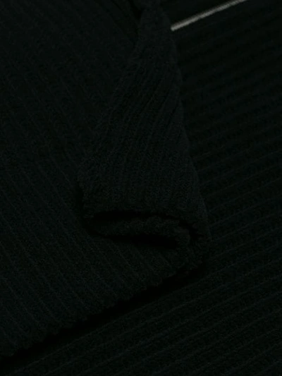 Shop Maison Margiela Zipped Ribbed Sweater In Black