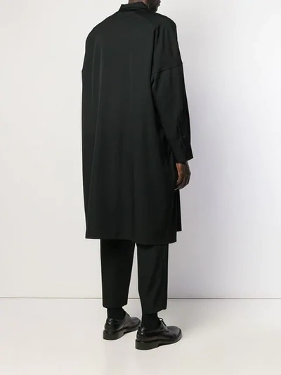 Shop Yohji Yamamoto Long Plain Shirt In Black