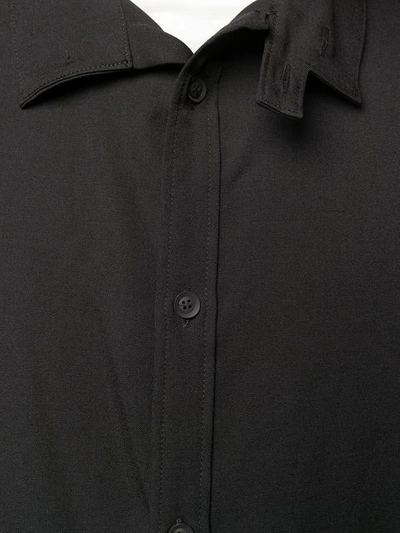 Shop Yohji Yamamoto Long Plain Shirt In Black
