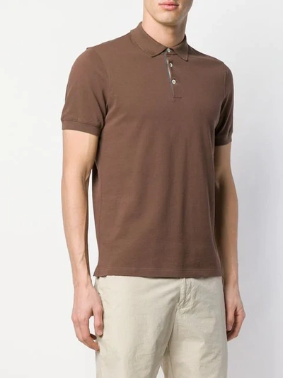 Shop Brunello Cucinelli Plain Polo Shirt In Brown