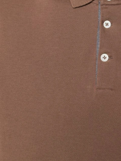 Shop Brunello Cucinelli Plain Polo Shirt In Brown