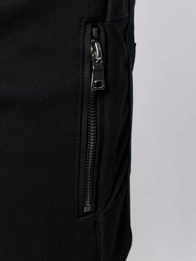 Shop Balmain Ribbed Panel Track Pants In Black