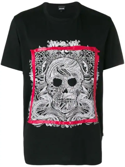 Shop Just Cavalli Skull Print T-shirt - Black