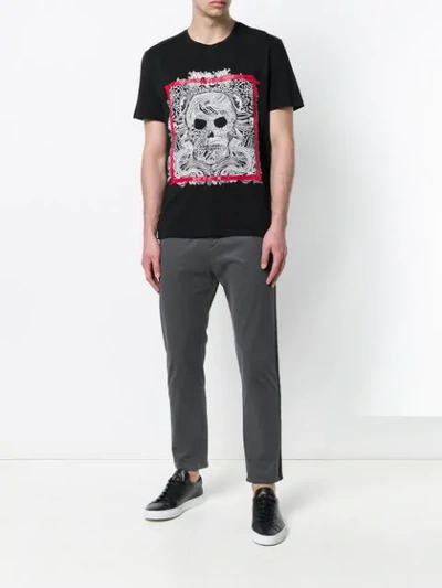 Shop Just Cavalli Skull Print T-shirt - Black