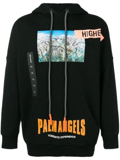 Shop Palm Angels Yosemite Experience Hoodie In Black