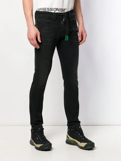 OFF-WHITE TIED WAIST JEANS - 黑色