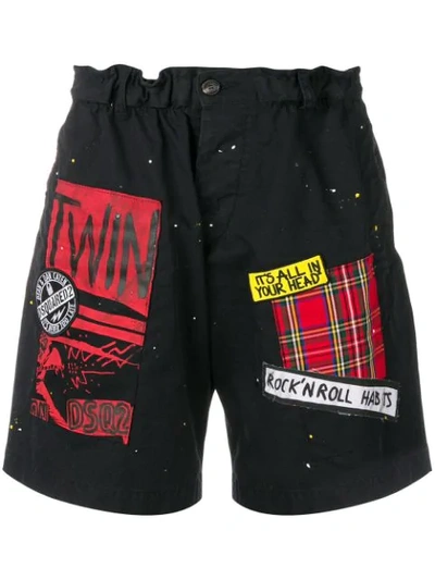 Shop Dsquared2 It's All In Your Head Shorts In Black
