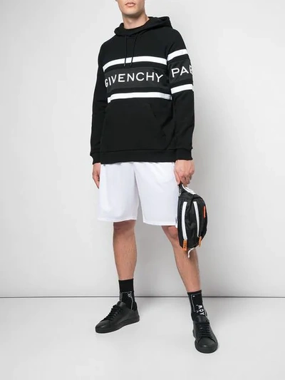 Shop Givenchy Logo Hoodie In Black