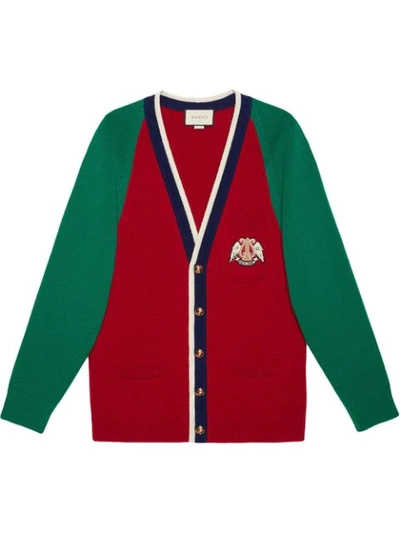 Shop Gucci Wollcardigan Mit Lyra In 6066 Red