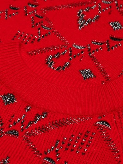 Shop Saint Laurent Knit Pattern Sweater In Red