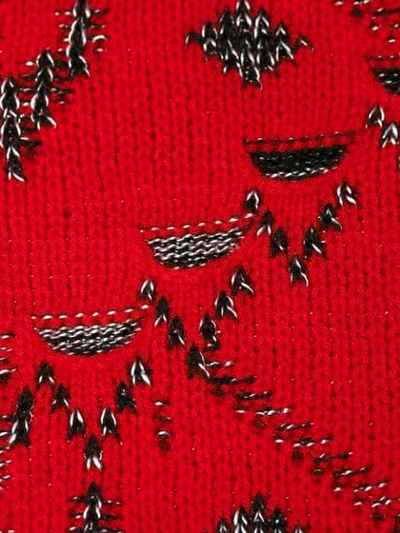 Shop Saint Laurent Knit Pattern Sweater In Red