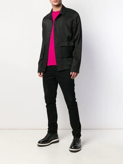 Shop Rta Creased Shirt Jacket In Black
