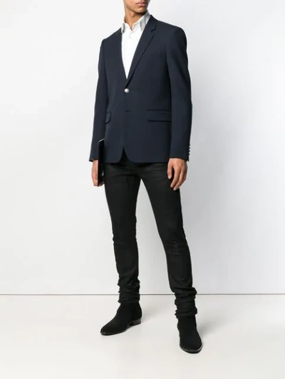 Shop Saint Laurent Slim-fit Blazer In Blue