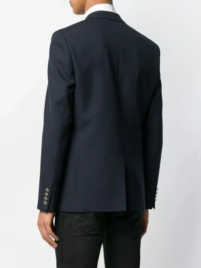 Shop Saint Laurent Slim-fit Blazer In Blue