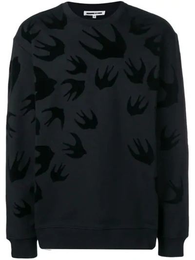 Shop Mcq By Alexander Mcqueen Swallow Print Sweatshirt In Black