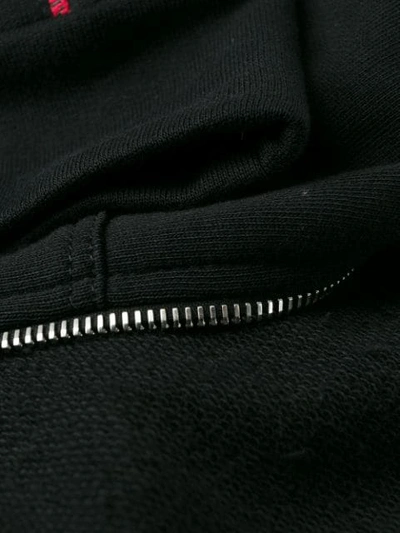 Shop Versace Zip Front Hoodie In Black