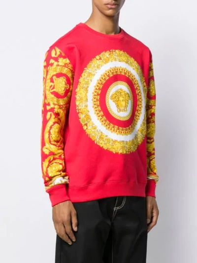 VERSACE BAROCCO PRINT SWEATSHIRT - 红色