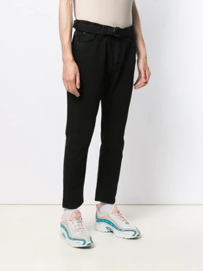 Shop Off-white Belted Slim-fit Jeans In Black