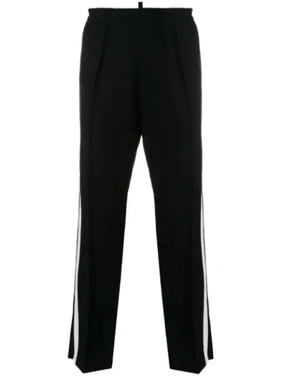 Shop Dsquared2 Side Stripe Trousers - Black