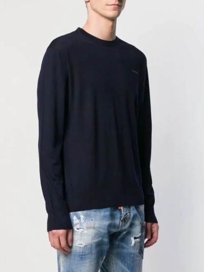 Shop Dsquared2 Logo Patch Jumper In Blue