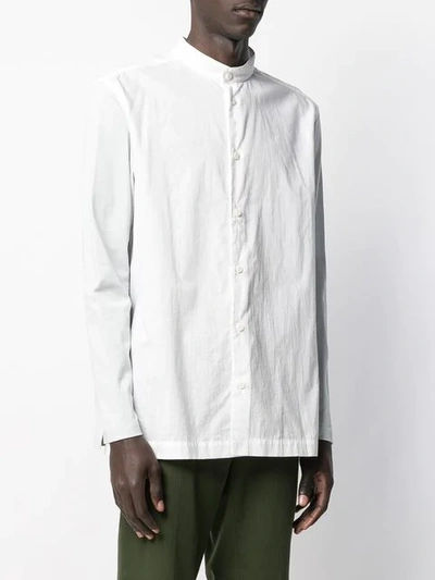 Shop Issey Miyake Mandarin Style Shirt In White