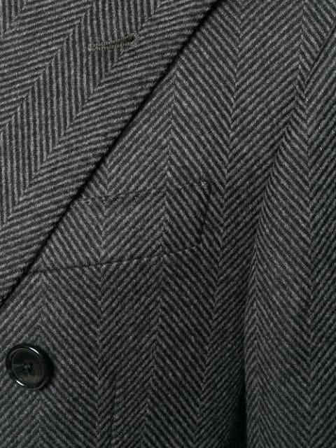 Corneliani Midi Buttoned Coat - Grey | ModeSens