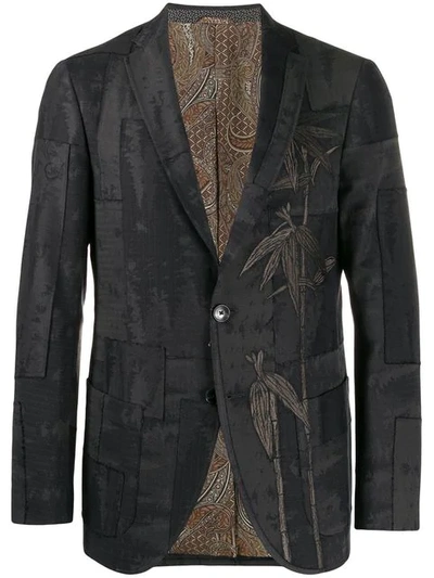 Shop Etro Besticktes Patchwork-sakko - Grau In Grey