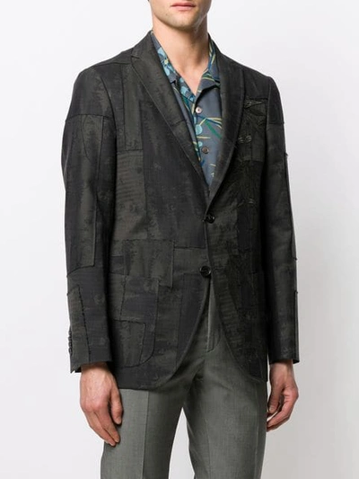 Shop Etro Besticktes Patchwork-sakko - Grau In Grey