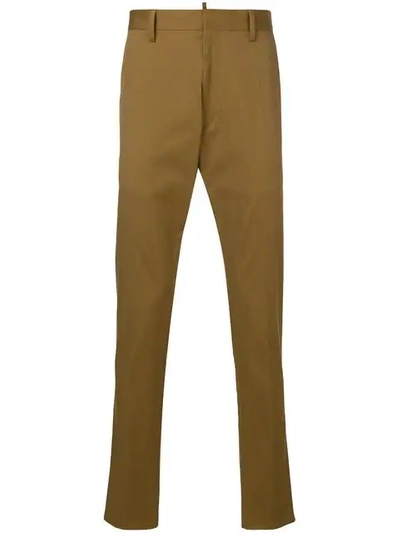 Shop Dsquared2 Regular Fit Tailored Trousers In Brown