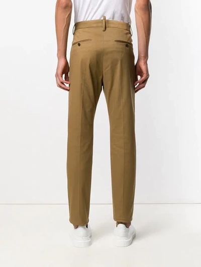 Shop Dsquared2 Regular Fit Tailored Trousers In Brown