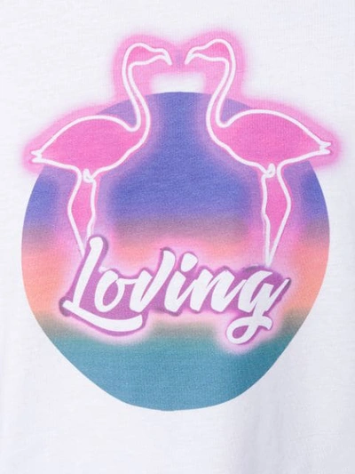 Shop Valentino Flamingos Print T-shirt - White