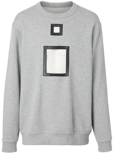 Shop Burberry Cut-out Detail Cotton Sweatshirt In Grey