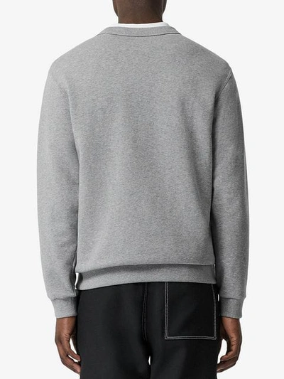 Shop Burberry Cut-out Detail Cotton Sweatshirt In Grey