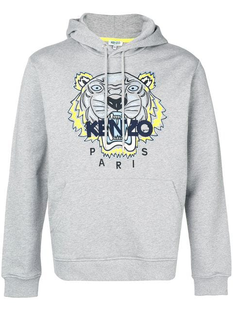 kenzo tiger embroidered hoodie
