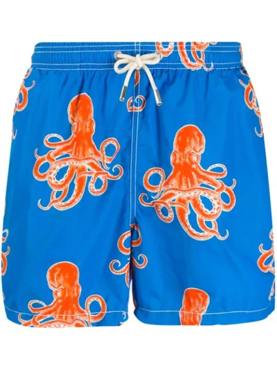 Shop Mc2 Saint Barth Graphic Print Swim Shorts In Blue