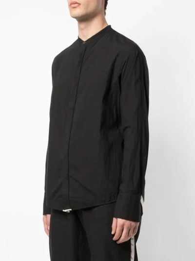 Shop Ziggy Chen Colarless Shirt In Black