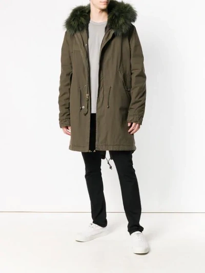 trimmed hooded parka