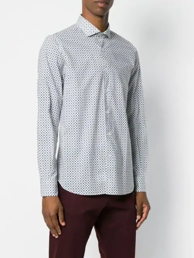 Shop Orian Micro Patterned Shirt In 303 Blue White