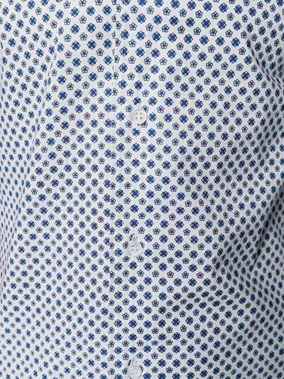 Shop Orian Micro Patterned Shirt In 303 Blue White