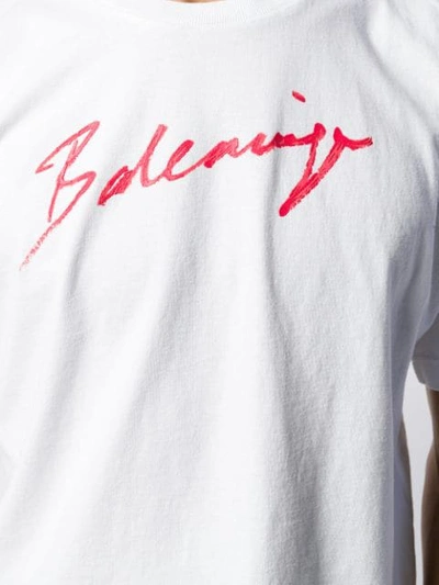 Shop Balenciaga S/s Normal T-shirt In White