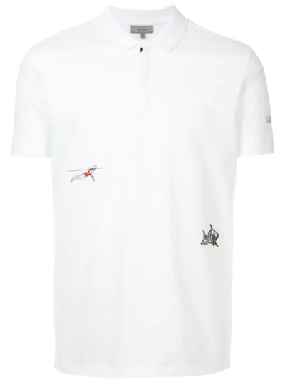 Shop Lanvin Embroidered Polo Shirt In White
