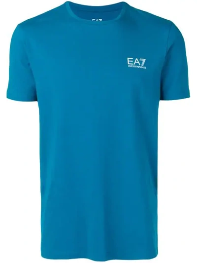 Shop Ea7 Logo Print T-shirt In Blue