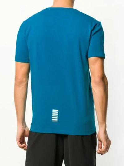 Shop Ea7 Logo Print T-shirt In Blue