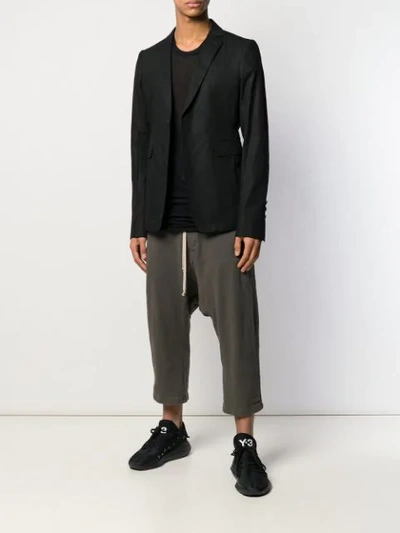 Shop Rick Owens Casual Fitted Blazer In 09 Black