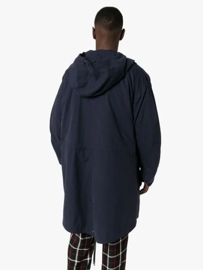 Shop Y/project Quilted-interior Hooded Parka In Navy