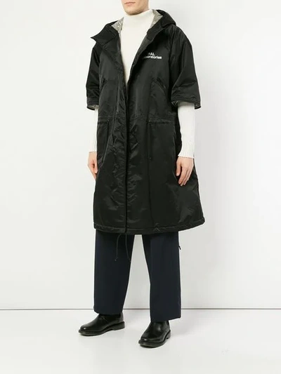 UNDERCOVER PRINTED OVERSIZED PARKA - 黑色